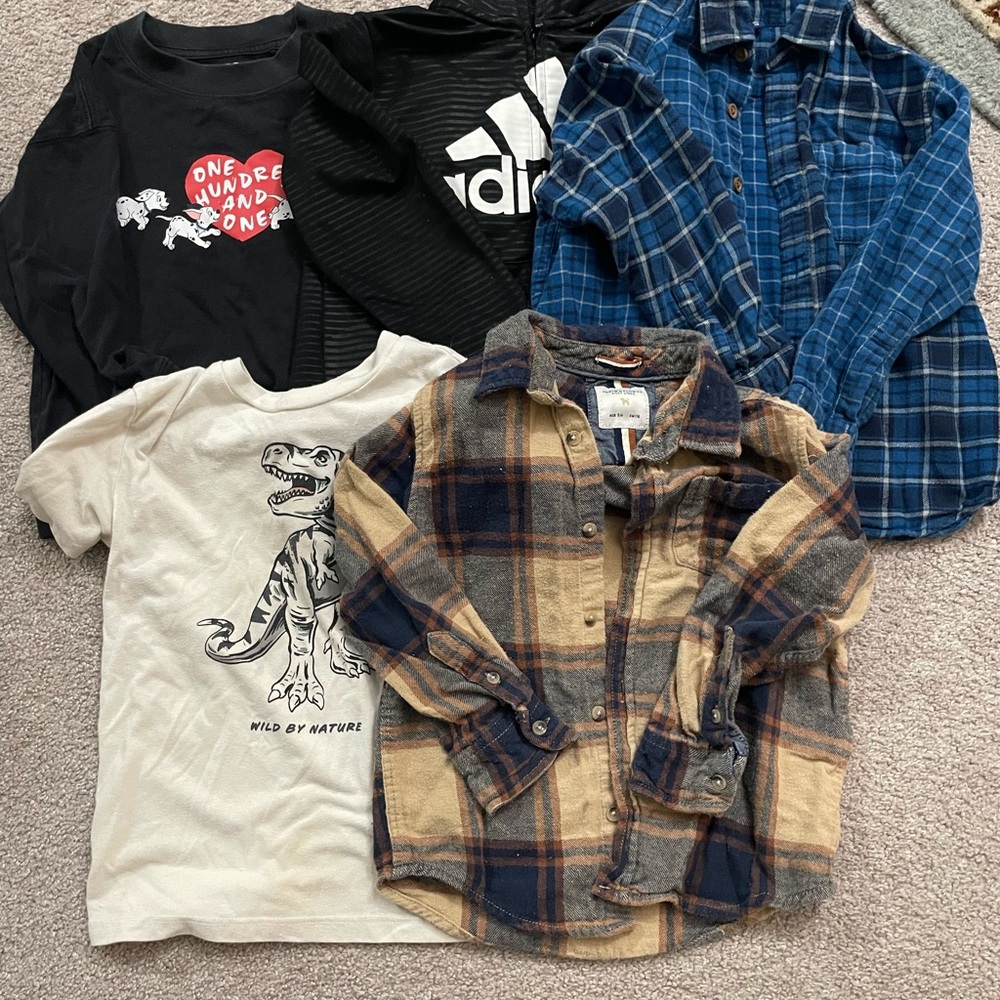 Kids 5/6T Shirt Bundle: Uniqlo, Adidas, and More